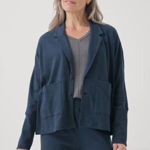 Pact Women's Airplane Relaxed Blazer French Navy Heather